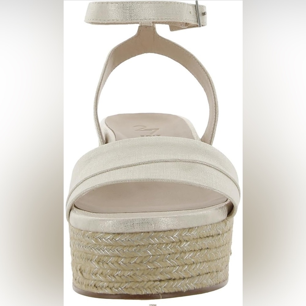 27 Edit Jamari Platform Sandals white Silver 7M - Picture 2 of 6